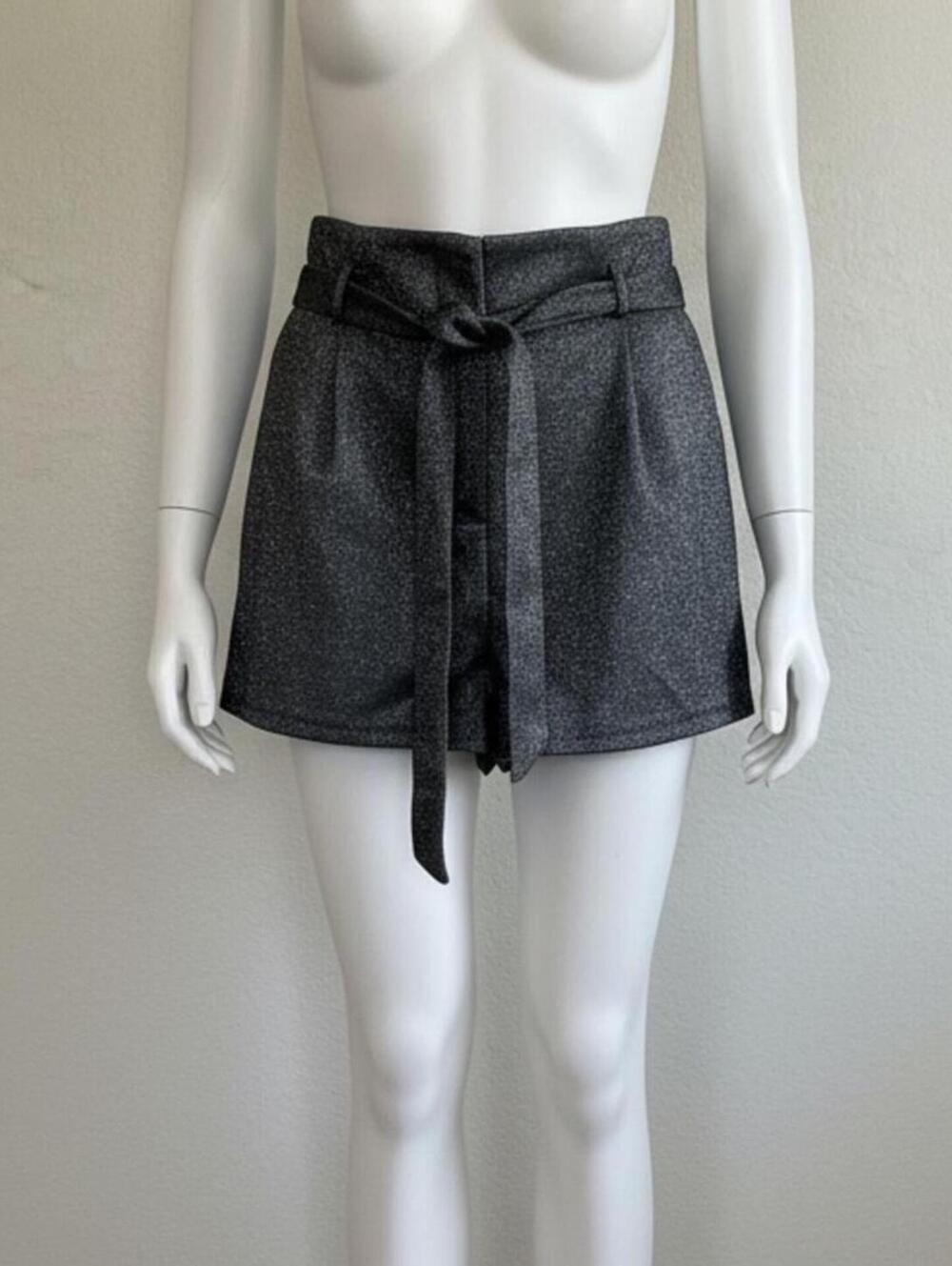 Windsor Charcoal Sparkle paper bag shorts size L